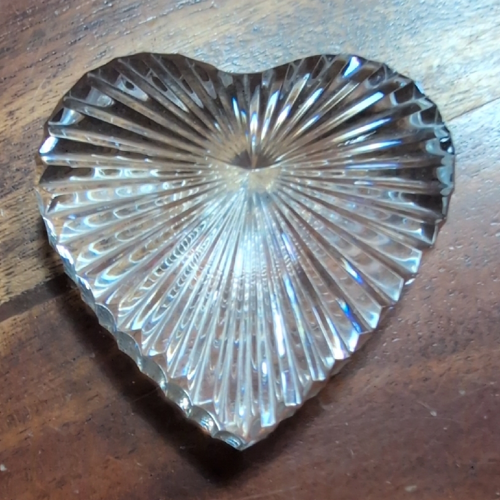 Waterford Heart-Shaped Crystal Paperweight..